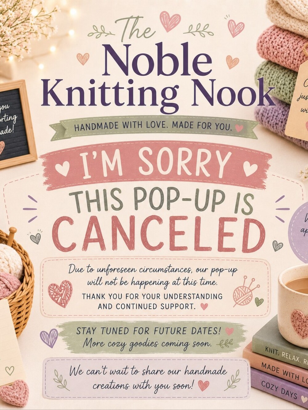 "I'm Sorry This Pop-Up Is Canceled" Pink Poster